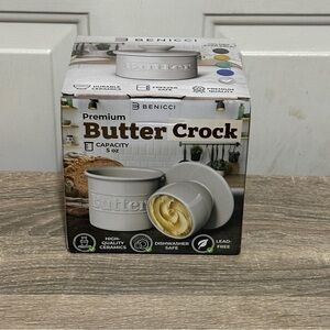 Premium‎ Butter Crock with Lid - Original Design French Dish Beautiful Ceramic